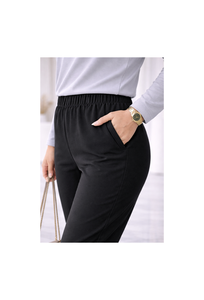Kalyani Women Slub Lycra Cigar Pant – Elastic Waist with Pockets