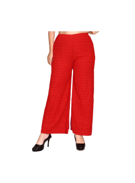 Embroidered Palazzo – Wide Leg for Women | Mid-Rise, Full Length