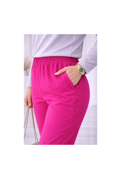 Kalyani Women Slub Lycra Cigar Pant – Elastic Waist with Pockets