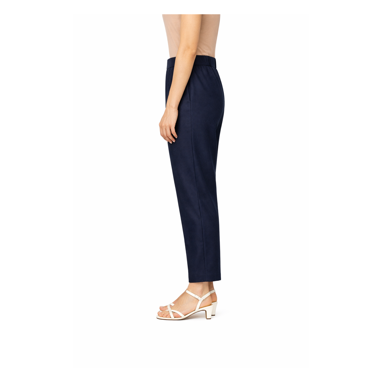 Tapered Fit Solid Pants for Women | Mid-Rise, Ankle Length