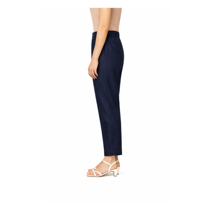 Tapered Fit Solid Pants for Women | Mid-Rise, Ankle Length
